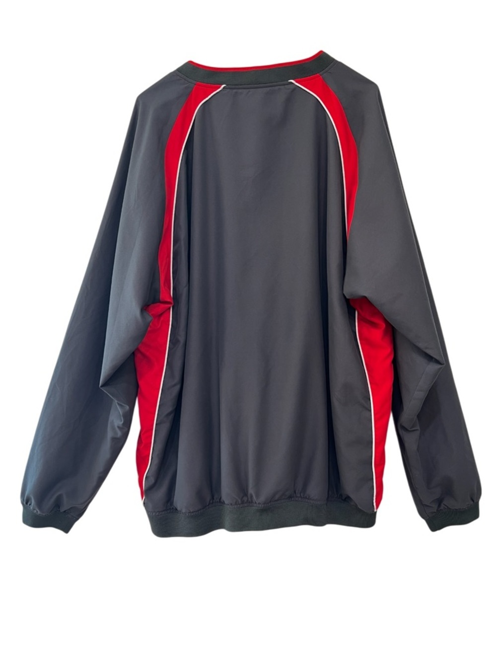J America V-Neck Pullover Windbreaker Jacket XXL Gray Red - Picture 2 of 6